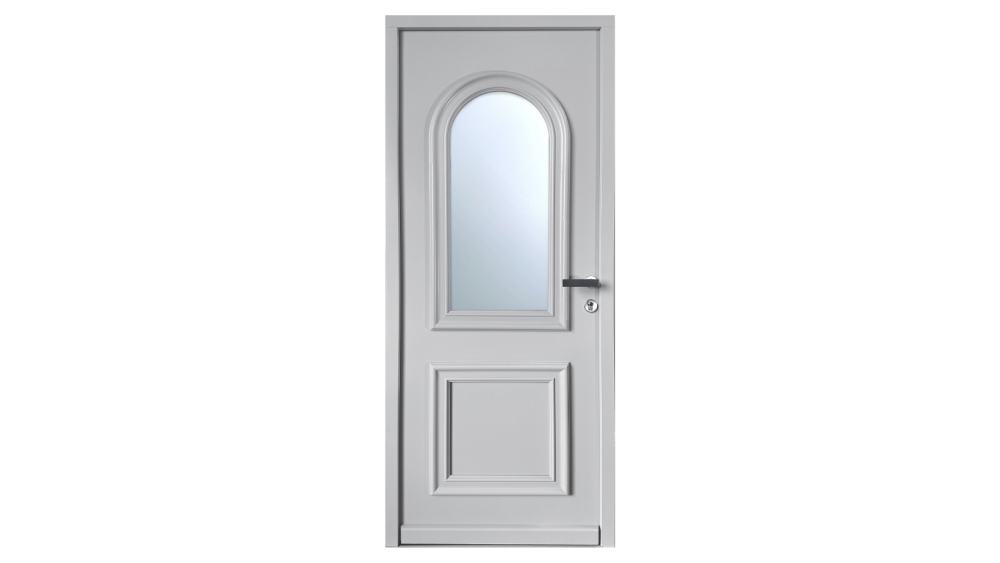 Porte d'entrée ouvrant monobloc bois modèle Toscane vitrée